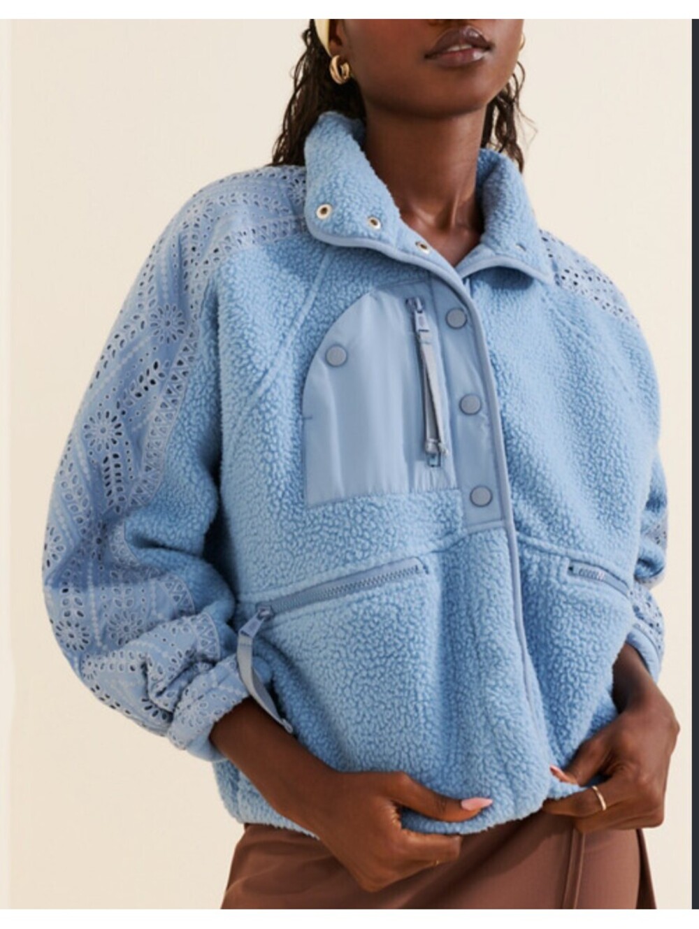 FREE PEOPLE MOVEMENT blue Hit The Slopes fleece jacket sz L